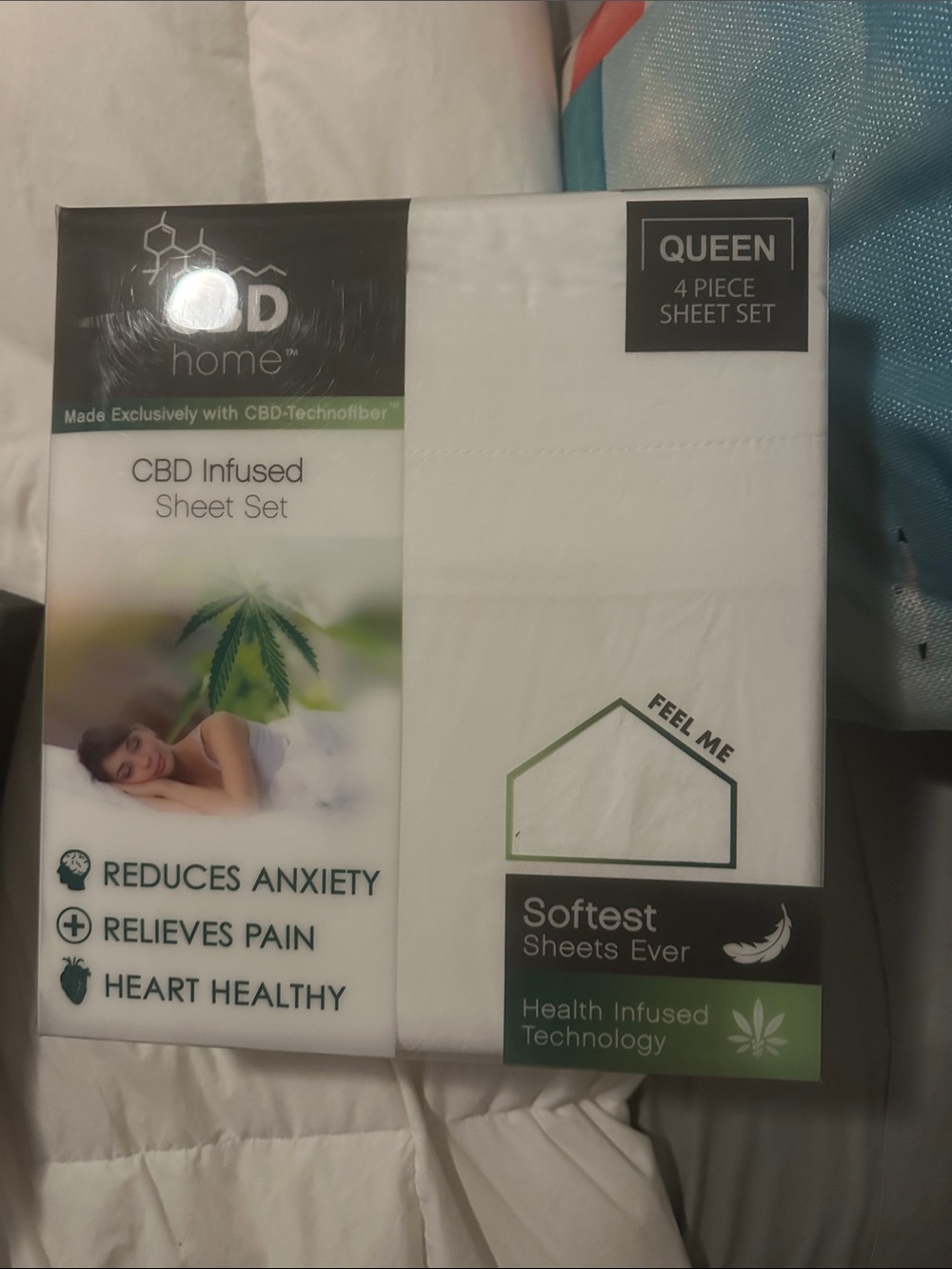 Queen 4-Piece White Sheet Set - CBD Infused Comfort